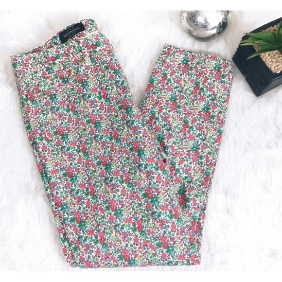 J Crew Sz 26 Toothpick Crop Floral Print Jean Liberty Bloom Emma Georgina Spring - Picture 6 of 14